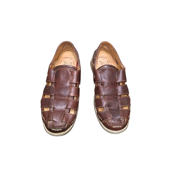 Sperry Men's Brown Leather Fisherman Sandal Rubber Soles Size 8 - Picture 1 of 8